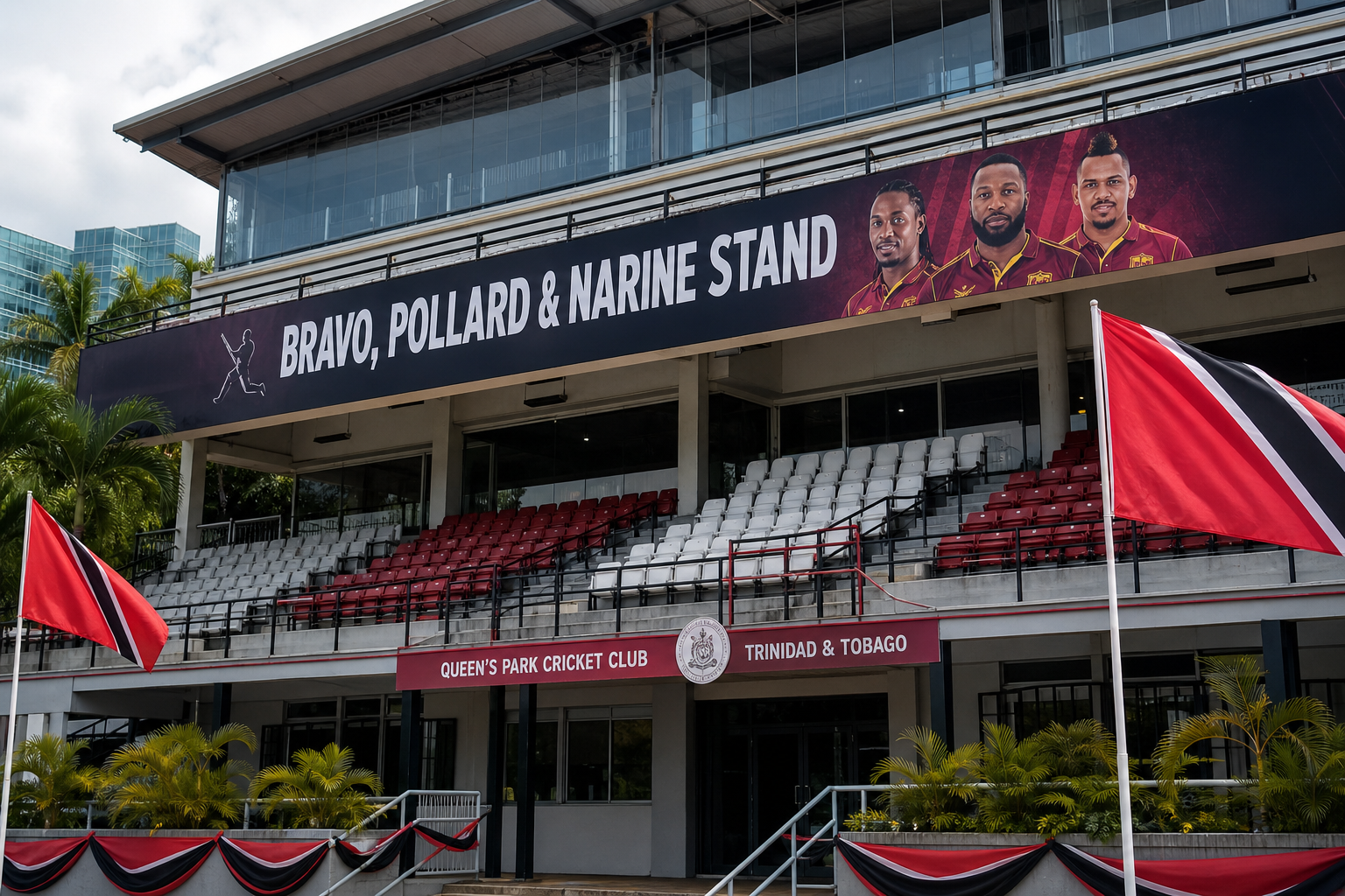 Bravo, Pollard & Narine Stand unveiled at Queen’s Park Oval