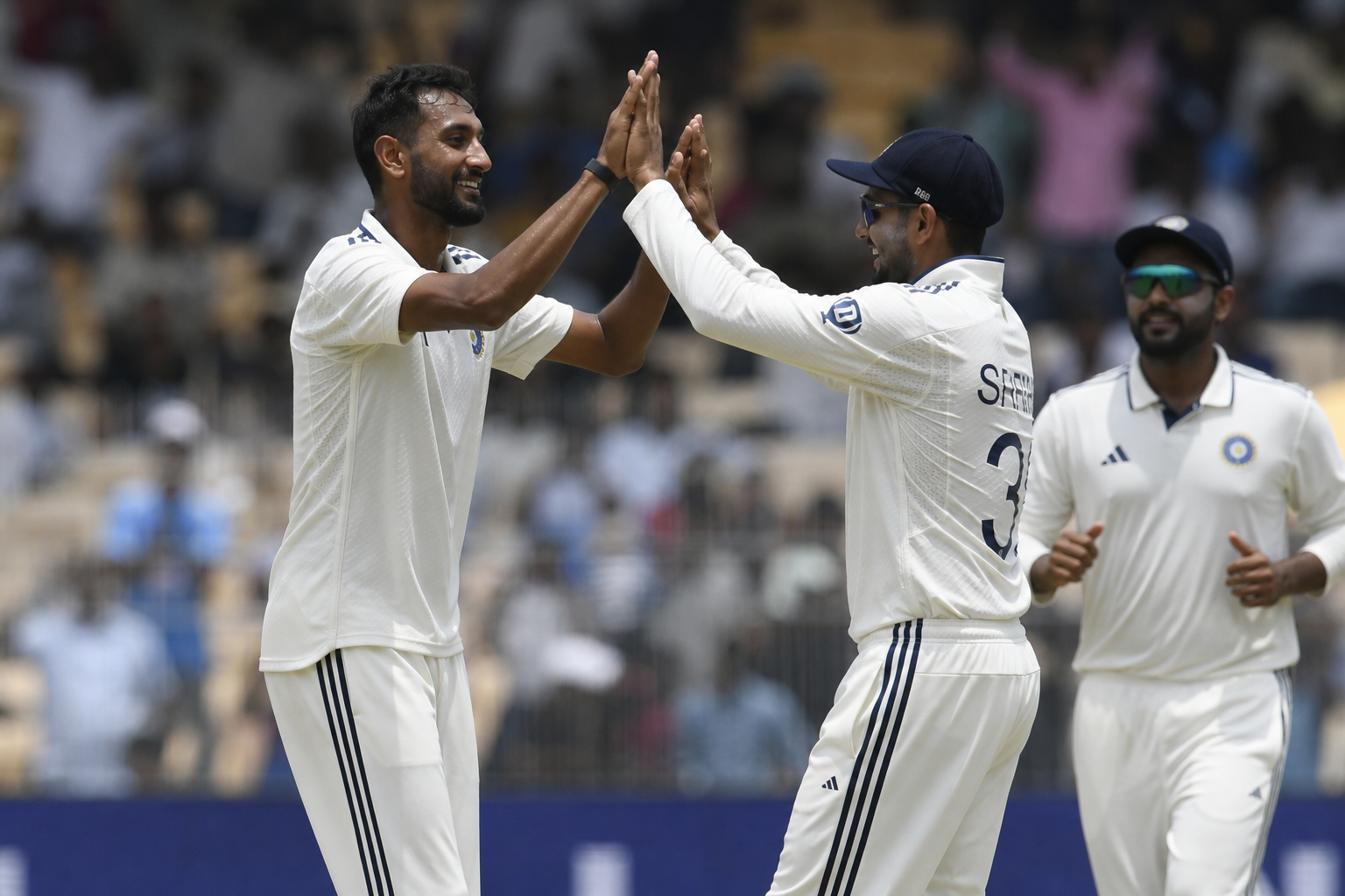 Prasidh and Suthar Share Six as India Hold the Upper Hand